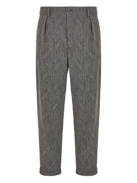 pleated-front textured trousers by GIORGIO ARMANI