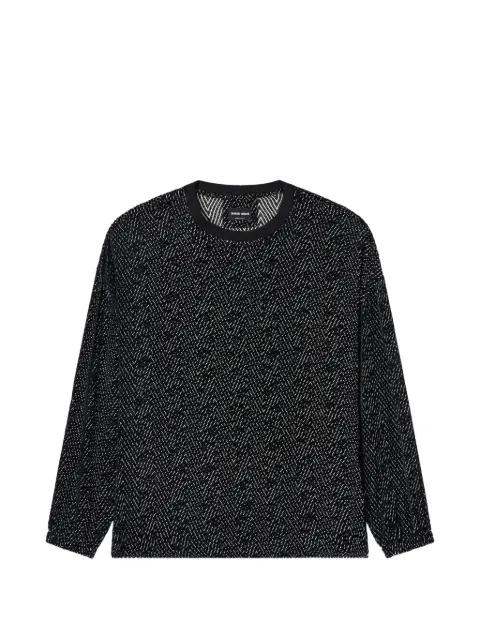 printed crew-neck long-sleeve T-shirt by GIORGIO ARMANI