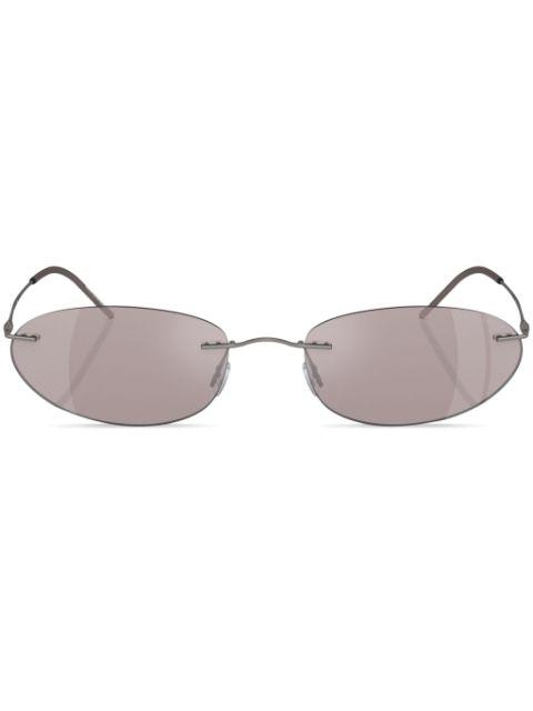 rimless oval-frame sunglasses by GIORGIO ARMANI