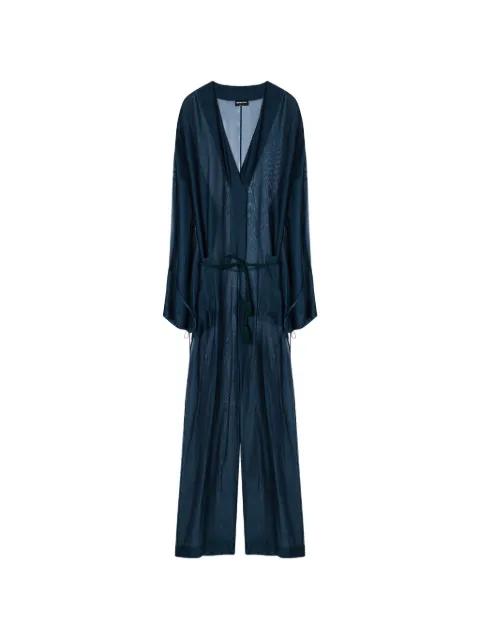 sheer tie-fastening jumpsuit by GIORGIO ARMANI