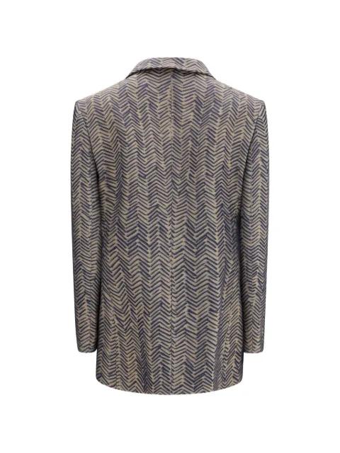 single-breasted chevron-pattern jacquard blazer by GIORGIO ARMANI