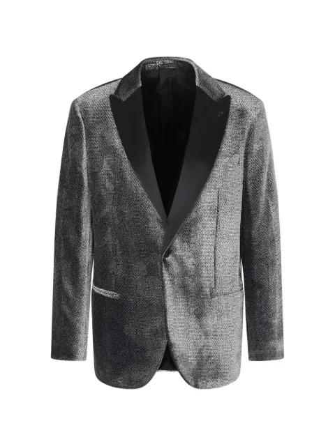 single-breasted devoré-velvet tuxedo jacket by GIORGIO ARMANI