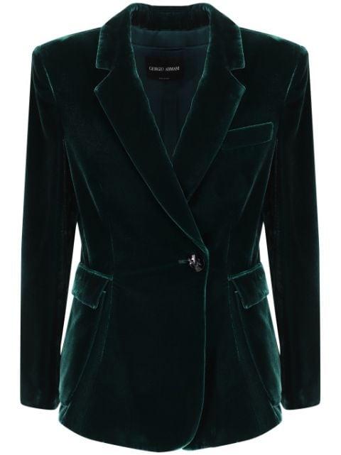 single-breasted velvet blazer by GIORGIO ARMANI