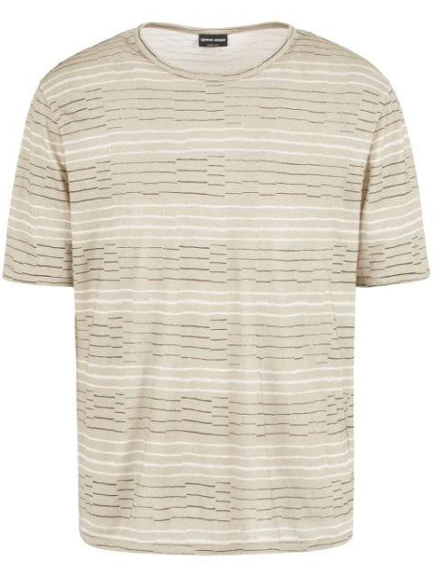 striped linen T-shirt by GIORGIO ARMANI
