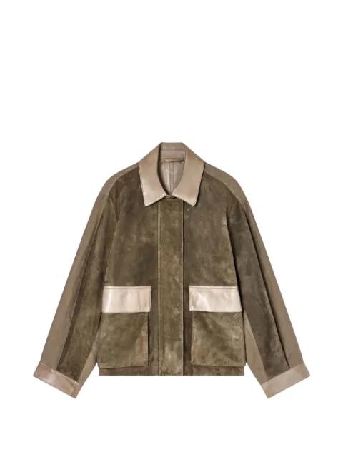 suede bomber jacket by GIORGIO ARMANI