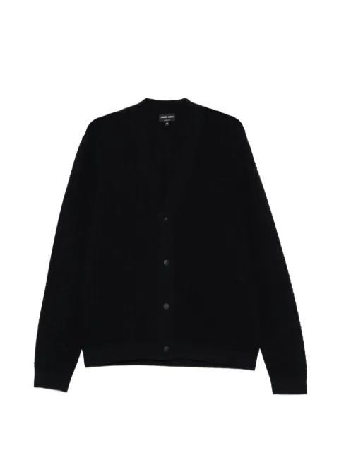 textured buttoned cardigan by GIORGIO ARMANI