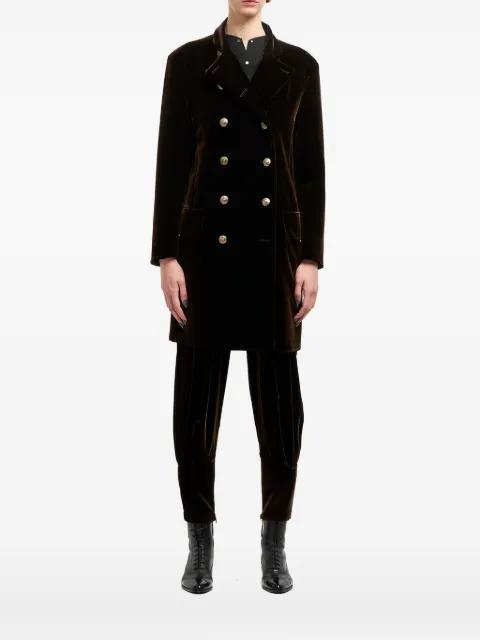 velvet-effect double-breasted coat by GIORGIO ARMANI