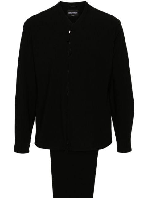 wool zip-up jacket and trousers set by GIORGIO ARMANI