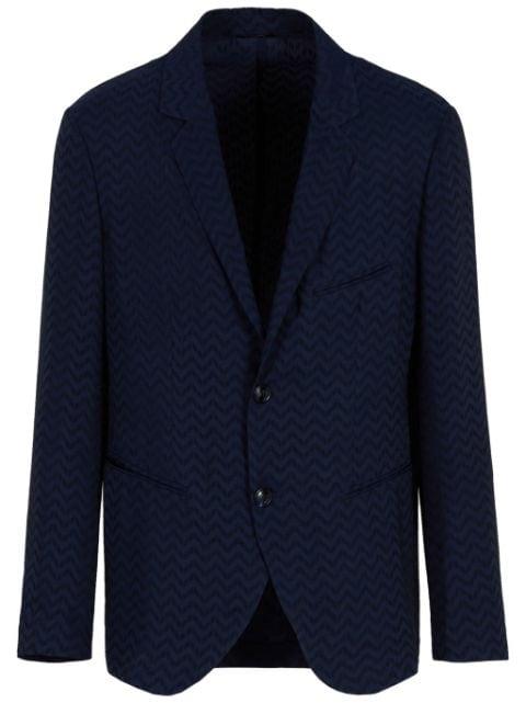 zigzag-print single-breasted blazer by GIORGIO ARMANI