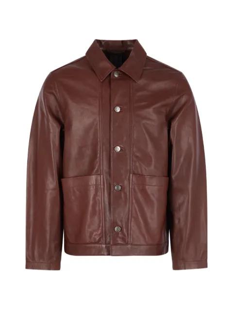 buttoned leather jacket by GIORGIO BRATO