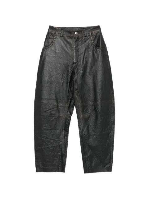 buttoned leather trousers by GIORGIO BRATO