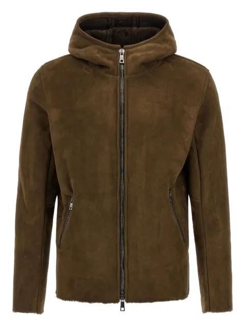 hoodied suede jacket by GIORGIO BRATO