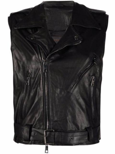 leather biker jacket by GIORGIO BRATO