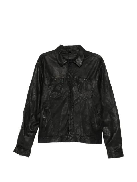 leather collared jacket by GIORGIO BRATO