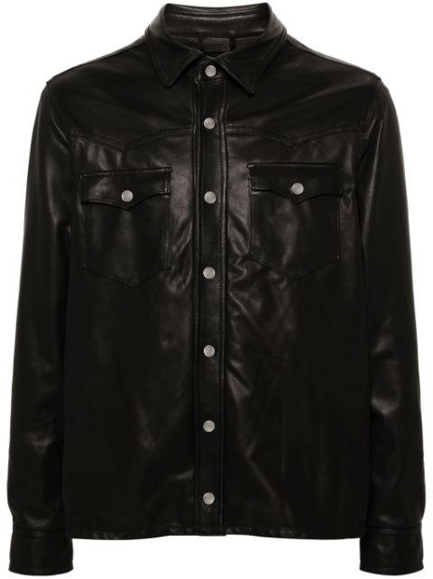 leather shirt jacket by GIORGIO BRATO
