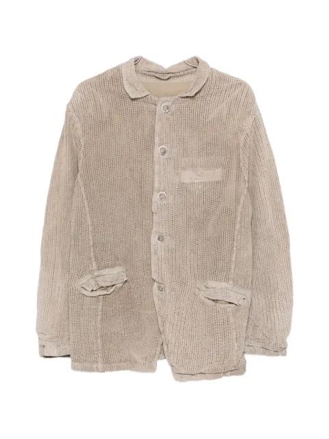 pocketed textured leather jacket by GIORGIO BRATO