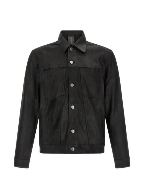 velour-texture leather jacket by GIORGIO BRATO