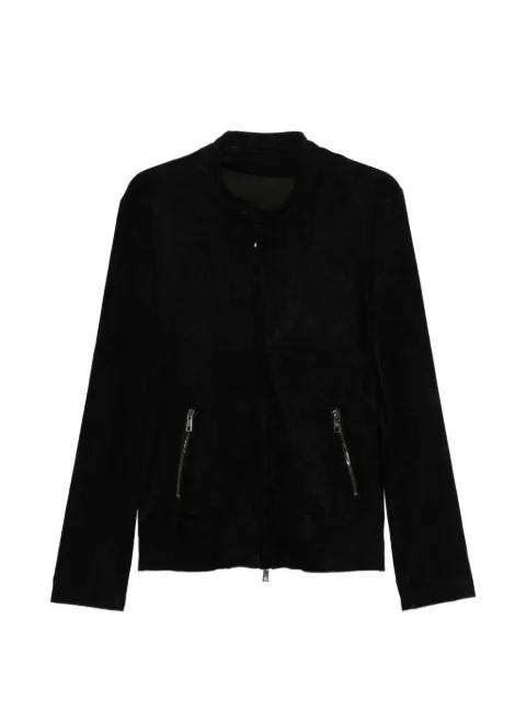 zip-up suede biker jacket by GIORGIO BRATO