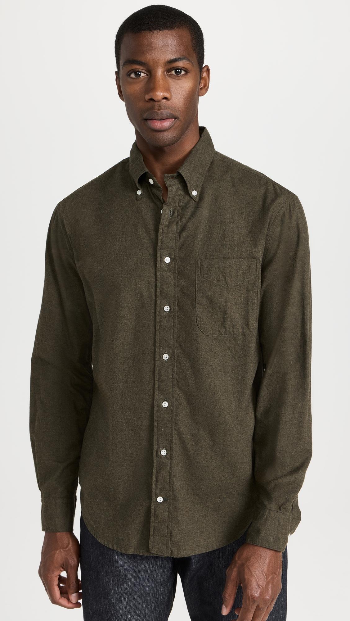Classic Cotton Flannel Shirt by GITMAN VINTAGE
