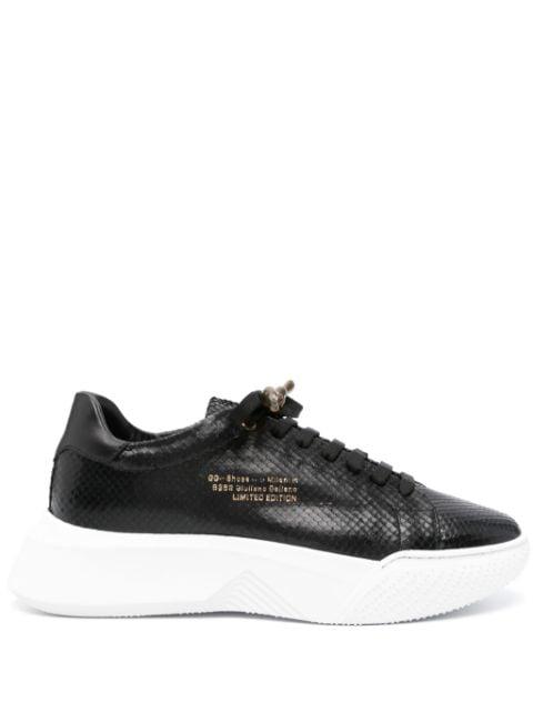 Python leather sneakers by GIULIANO GALIANO