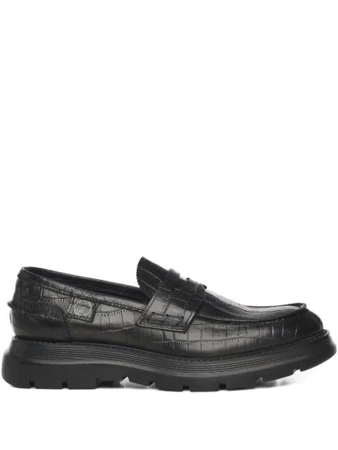 crocodile-print round-toe loafers by GIULIANO GALIANO