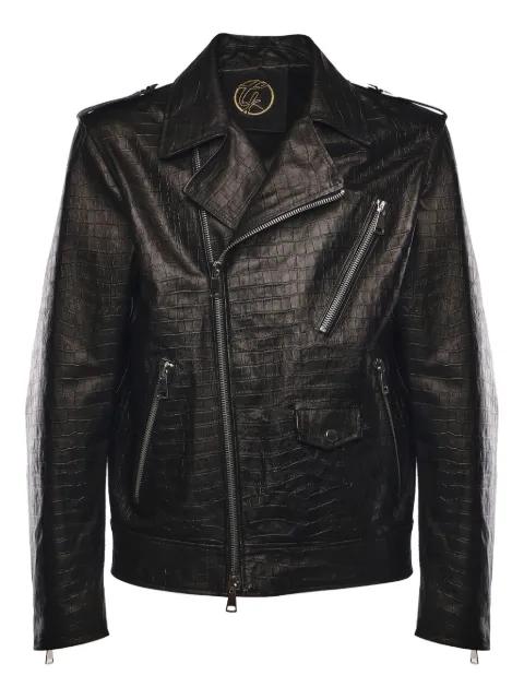 zipped leather jacket by GIULIANO GALIANO