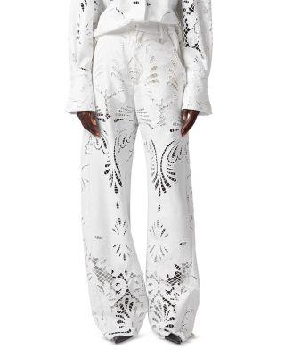 Broderie Anglaise Wide Leg Trousers by GIUSEPPE DI MORABITO