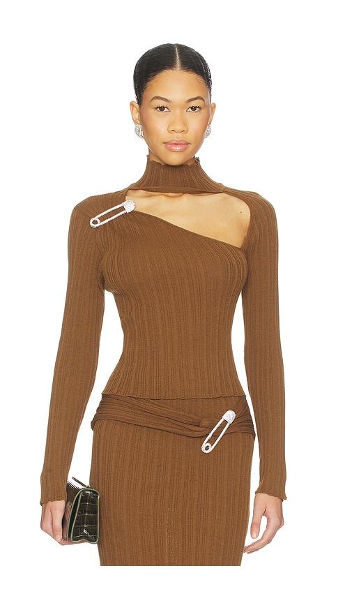 GIUSEPPE DI MORABITO Cutout Top in Brown by GIUSEPPE DI MORABITO