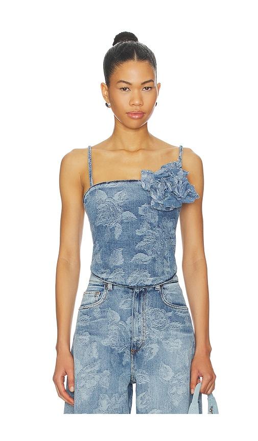 GIUSEPPE DI MORABITO Denim Top in Blue by GIUSEPPE DI MORABITO