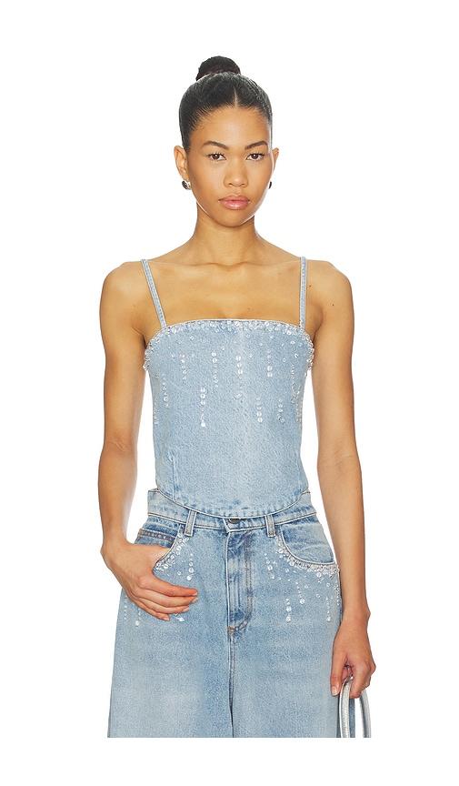 GIUSEPPE DI MORABITO Denim Top in Blue by GIUSEPPE DI MORABITO