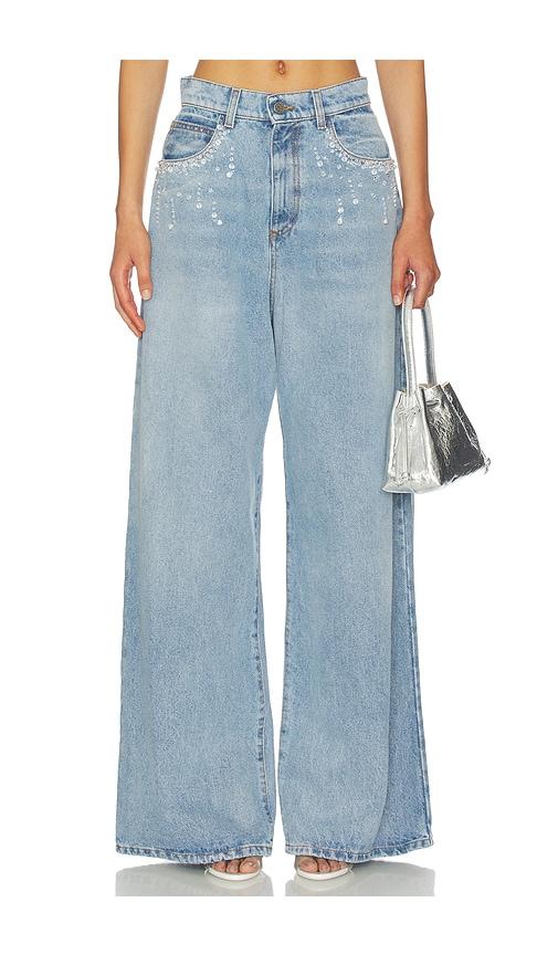 GIUSEPPE DI MORABITO Denim Wide Leg in Blue by GIUSEPPE DI MORABITO