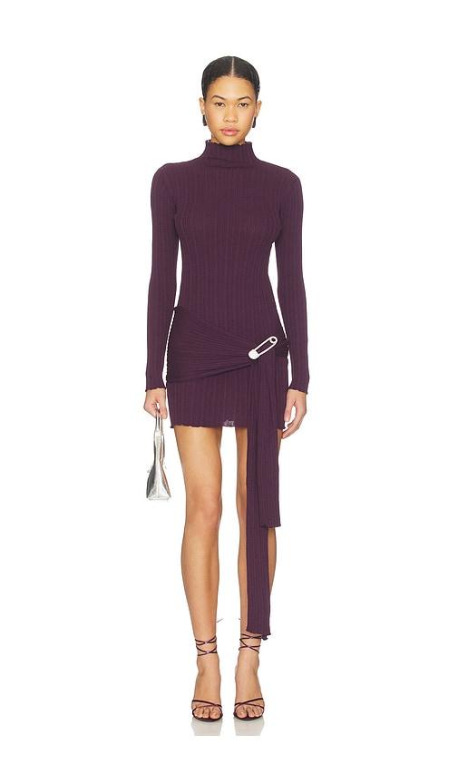 GIUSEPPE DI MORABITO Drape Dress in Purple by GIUSEPPE DI MORABITO
