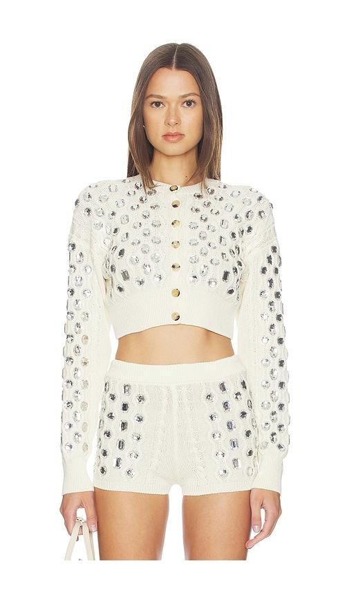 GIUSEPPE DI MORABITO Embellished Sweater in Ivory by GIUSEPPE DI MORABITO