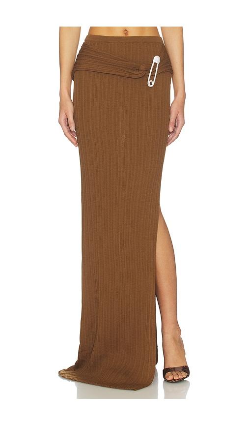 GIUSEPPE DI MORABITO Safety Pin Skirt in Brown by GIUSEPPE DI MORABITO