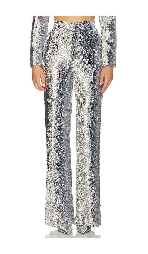 GIUSEPPE DI MORABITO Sequin Pant in Metallic Silver, grey by GIUSEPPE DI MORABITO