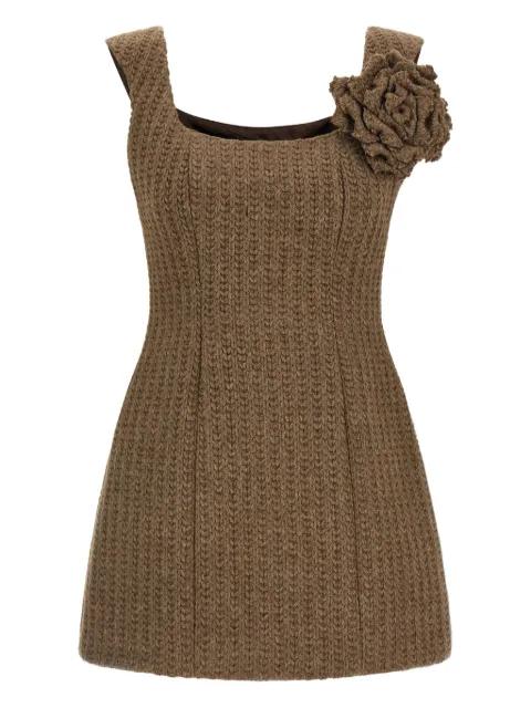 cable-knit flower-detail mini dress by GIUSEPPE DI MORABITO