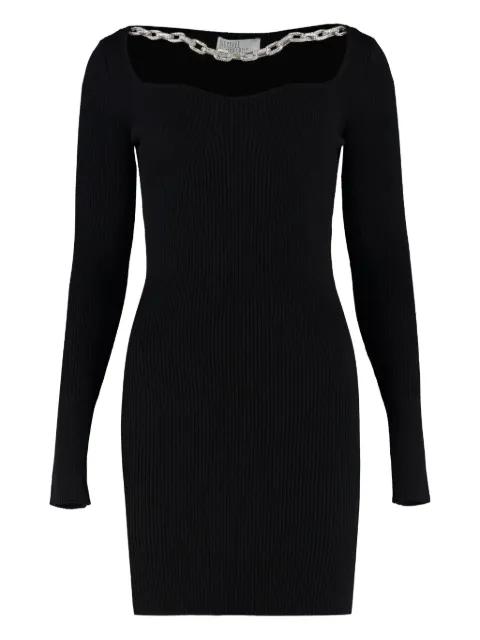 chain-embellished ribbed knit dress by GIUSEPPE DI MORABITO chain-embellished ribbed knit dress by GIUSEPPE DI MORABITO