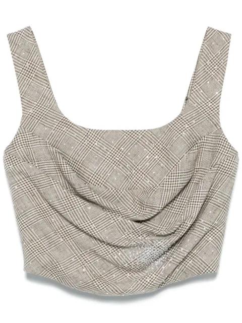 check-pattern corset top by GIUSEPPE DI MORABITO
