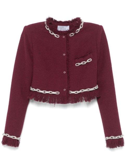 crystal-chain cropped jacket by GIUSEPPE DI MORABITO