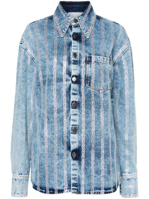 crystal-embellished denim shirt by GIUSEPPE DI MORABITO