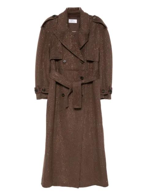 crystal-embellishment double-breasted trench coat by GIUSEPPE DI MORABITO