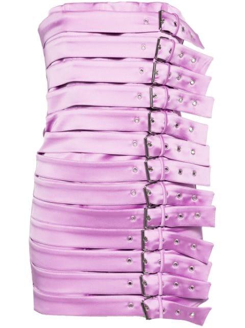 decorative buckle-detail satin dress by GIUSEPPE DI MORABITO