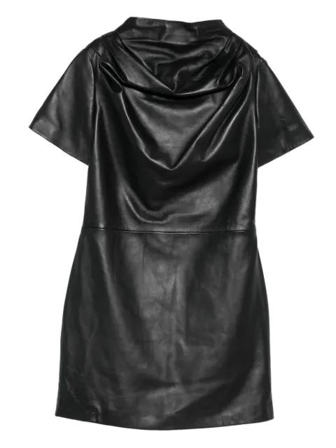 draped leather mini dress by GIUSEPPE DI MORABITO