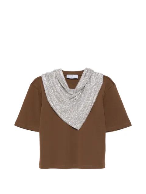 embellished-detail draped T-shirt by GIUSEPPE DI MORABITO