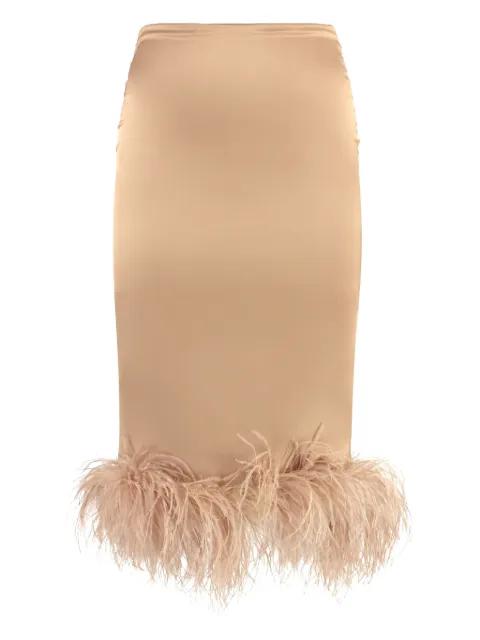 feather-trim midi skirt by GIUSEPPE DI MORABITO