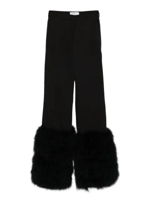 feather-trim trousers by GIUSEPPE DI MORABITO