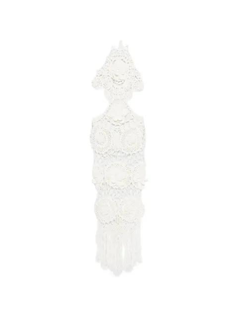 floral-appliqué crochet-knit maxi dress by GIUSEPPE DI MORABITO