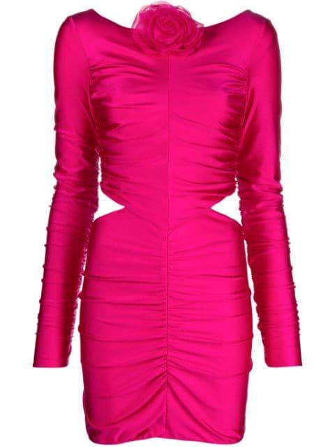 floral-appliqué cut-out minidress by GIUSEPPE DI MORABITO