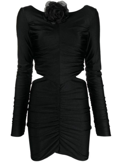 floral-appliqué cut-out minidress by GIUSEPPE DI MORABITO