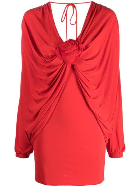 flower-detail ruched minidress by GIUSEPPE DI MORABITO